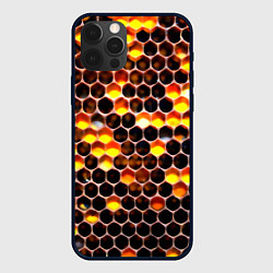 Чехол для iPhone 12 Pro Max Медовые пчелиные соты, цвет: 3D-черный