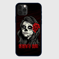 Чехол для iPhone 12 Pro Max Санта Муэрте - Memento Mori, цвет: 3D-черный