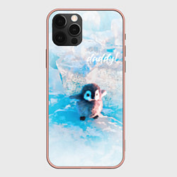 Чехол для iPhone 12 Pro Max Милый пингвин - папочка, цвет: 3D-светло-розовый