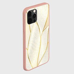 Чехол для iPhone 12 Pro Max Золотые волны, цвет: 3D-светло-розовый — фото 2