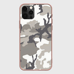 Чехол для iPhone 12 Pro Max Арктический камуфляж, цвет: 3D-светло-розовый
