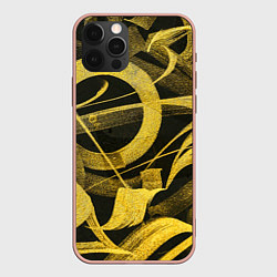 Чехол для iPhone 12 Pro Max Gold Calligraphic, цвет: 3D-светло-розовый