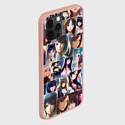 Чехол для iPhone 12 Pro Max Коллаж из портретов девушек: арт нейросети, цвет: 3D-светло-розовый — фото 2
