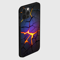 Чехол для iPhone 12 Pro Max Неоновые трещины - лава, цвет: 3D-черный — фото 2