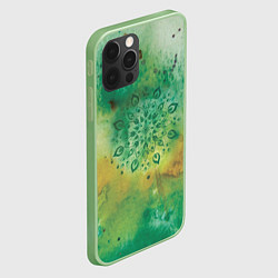 Чехол для iPhone 12 Pro Max Мандала природы, зелёная, исцеление, цвет: 3D-салатовый — фото 2