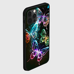 Чехол для iPhone 12 Pro Max Неоновые дикие бабочки, цвет: 3D-черный — фото 2
