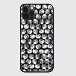 Чехол для iPhone 12 Pro Max Жестяные банки - вид сверху - паттерн, цвет: 3D-черный