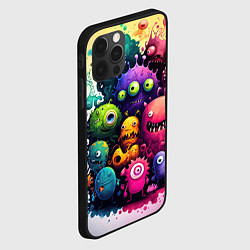 Чехол для iPhone 12 Pro Max Веселые монстры из краски, цвет: 3D-черный — фото 2