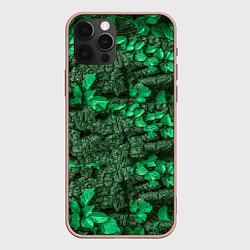 Чехол для iPhone 12 Pro Max Текстура листвы, цвет: 3D-светло-розовый