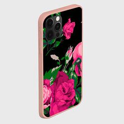 Чехол для iPhone 12 Pro Max Шипы и розы, цвет: 3D-светло-розовый — фото 2