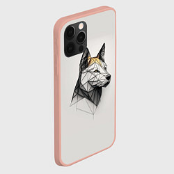 Чехол для iPhone 12 Pro Max Стилизованный пёс в геометрическом стиле, цвет: 3D-светло-розовый — фото 2