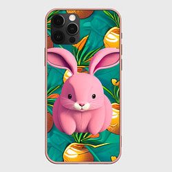 Чехол для iPhone 12 Pro Max Pink rabbit, цвет: 3D-светло-розовый