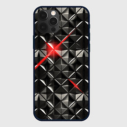 Чехол для iPhone 12 Pro Max Металлические плитки, цвет: 3D-черный