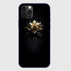 Чехол для iPhone 12 Pro Max Геометрическая золотая лилия, цвет: 3D-черный