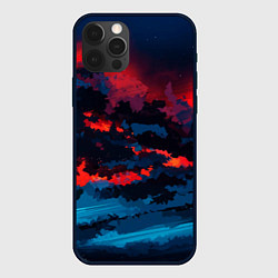 Чехол для iPhone 12 Pro Max Абстрактное небо на закате, цвет: 3D-черный