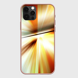 Чехол для iPhone 12 Pro Max Абстрактные светлые лучи из тени, цвет: 3D-светло-розовый