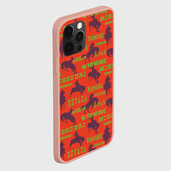 Чехол для iPhone 12 Pro Max Ковбои на лошадях, цвет: 3D-светло-розовый — фото 2