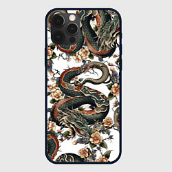 Чехол для iPhone 12 Pro Max Тату японский дракон, цвет: 3D-черный