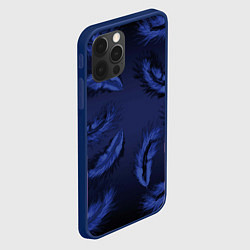 Чехол для iPhone 12 Pro Max Пёрышки, цвет: 3D-тёмно-синий — фото 2