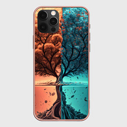 Чехол для iPhone 12 Pro Max Таинственное дерево в озере, цвет: 3D-светло-розовый