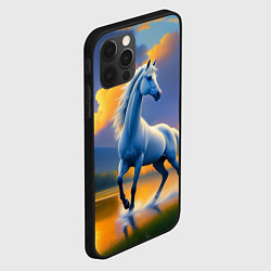Чехол для iPhone 12 Pro Max Белая лошадь на рассвете, цвет: 3D-черный — фото 2