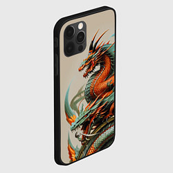 Чехол для iPhone 12 Pro Max Japan dragon - irezumi, цвет: 3D-черный — фото 2