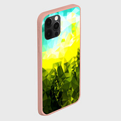 Чехол для iPhone 12 Pro Max Green abstract colors, цвет: 3D-светло-розовый — фото 2