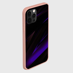 Чехол для iPhone 12 Pro Max Blue stripes geometry, цвет: 3D-светло-розовый — фото 2