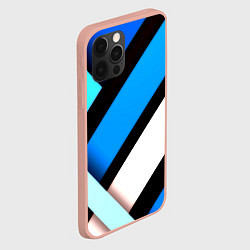Чехол для iPhone 12 Pro Max Спортивная геометрия из полос, цвет: 3D-светло-розовый — фото 2