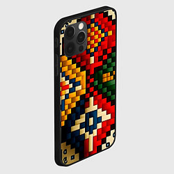 Чехол для iPhone 12 Pro Max Русский узор крестиком, цвет: 3D-черный — фото 2