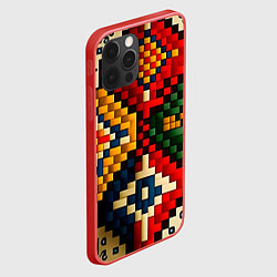 Чехол для iPhone 12 Pro Max Русский узор крестиком, цвет: 3D-красный — фото 2