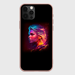 Чехол для iPhone 12 Pro Max Неоновая девушка II, цвет: 3D-светло-розовый