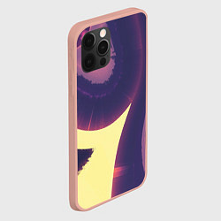 Чехол для iPhone 12 Pro Max Фиолетовые и жёлтые абстрактные волны, цвет: 3D-светло-розовый — фото 2