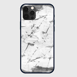 Чехол для iPhone 12 Pro Max Серый трещины тай-дай, цвет: 3D-черный
