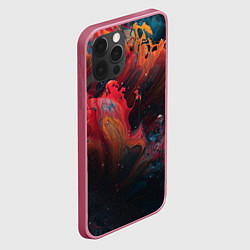 Чехол для iPhone 12 Pro Max Разноцветные брызги краски, цвет: 3D-малиновый — фото 2