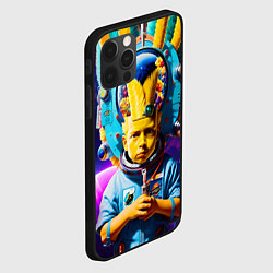 Чехол для iPhone 12 Pro Max Барт Симпсон в космосе - фантазия, цвет: 3D-черный — фото 2
