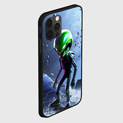 Чехол для iPhone 12 Pro Max Alien during a space storm, цвет: 3D-черный — фото 2
