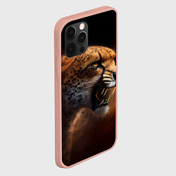 Чехол для iPhone 12 Pro Max Гепард рычащий, цвет: 3D-светло-розовый — фото 2