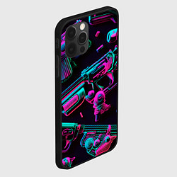Чехол для iPhone 12 Pro Max Неоновый пистолет, цвет: 3D-черный — фото 2