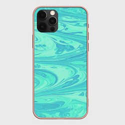 Чехол для iPhone 12 Pro Max Голубой флюид арт, цвет: 3D-светло-розовый