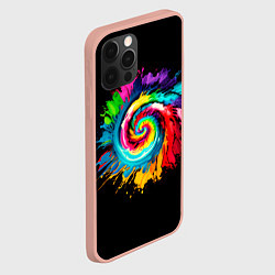 Чехол для iPhone 12 Pro Max Тай-дай разноцветная спираль, цвет: 3D-светло-розовый — фото 2