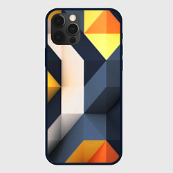 Чехол для iPhone 12 Pro Max Полосы геометрия узор, цвет: 3D-черный