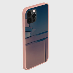 Чехол для iPhone 12 Pro Max Абстрактные геометрические соединения, цвет: 3D-светло-розовый — фото 2