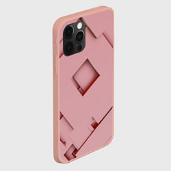 Чехол для iPhone 12 Pro Max Розовые абстрактные перемешанные фигуры, цвет: 3D-светло-розовый — фото 2