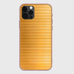Чехол для iPhone 12 Pro Max Золотистый текстурный паттерн, цвет: 3D-светло-розовый