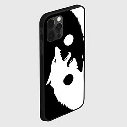 Чехол для iPhone 12 Pro Max Инь-Ян волки, цвет: 3D-черный — фото 2
