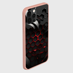 Чехол для iPhone 12 Pro Max Металлические пластины и красные плиты, цвет: 3D-светло-розовый — фото 2