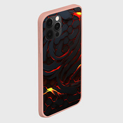 Чехол для iPhone 12 Pro Max Огненные разломленные плиты, цвет: 3D-светло-розовый — фото 2