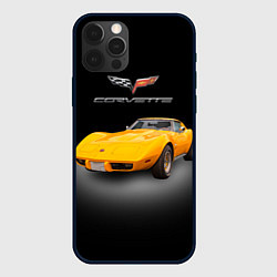 Чехол для iPhone 12 Pro Max Американский спорткар Chevrolet Corvette Stingray, цвет: 3D-черный