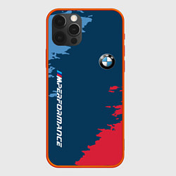 Чехол для iPhone 12 Pro Max BMW m performance grunge, цвет: 3D-красный